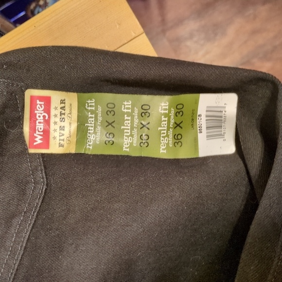 Wrangler Men's regular fit Jeans - Black new size 36x30 - Picture 16 of 16